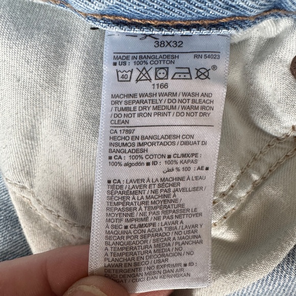 Old Navy Men's Straight Light Wash Blue Jeans 38x32 Western Rodeo Stampede Denim - Picture 10 of 15